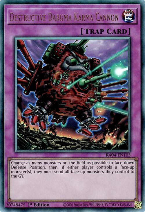 Destructive Daruma Karma Cannon [RA04-EN103] Prismatic Ultimate Rare | Cracking-Singles
