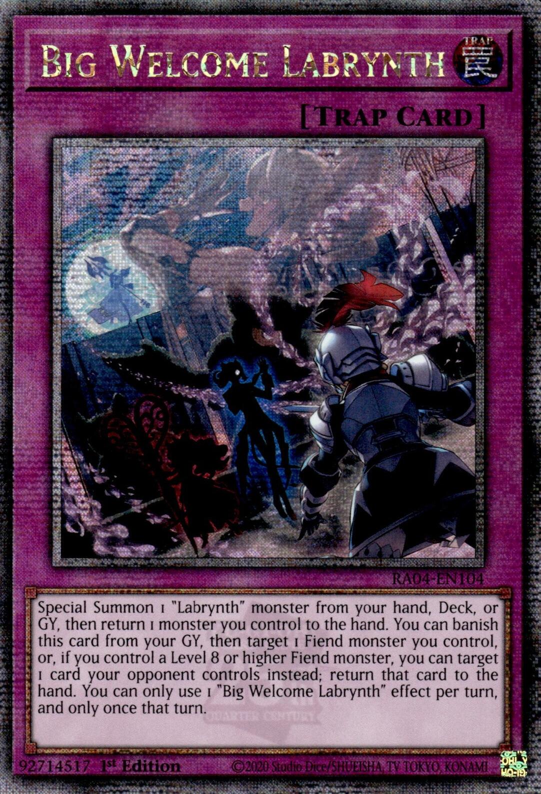 Big Welcome Labrynth [RA04-EN104] Quarter Century Secret Rare | Cracking-Singles