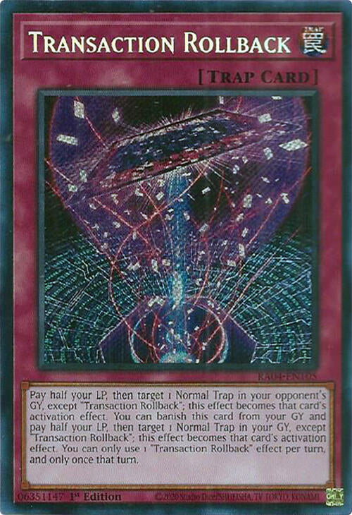 Transaction Rollback [RA04-EN105] Secret Rare | Cracking-Singles