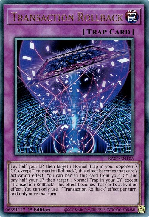 Transaction Rollback [RA04-EN105] Prismatic Ultimate Rare | Cracking-Singles