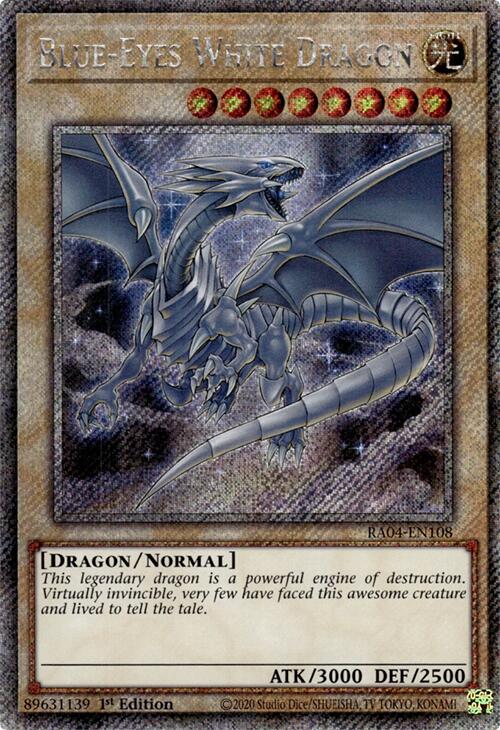 Blue-Eyes White Dragon (8th Art) [RA04-EN108] Platinum Secret Rare | Cracking-Singles
