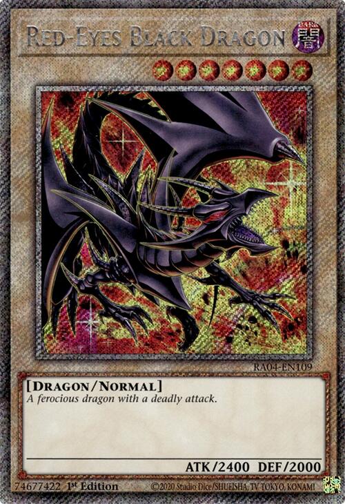 Red-Eyes Black Dragon (8th Art) [RA04-EN109] Platinum Secret Rare | Cracking-Singles