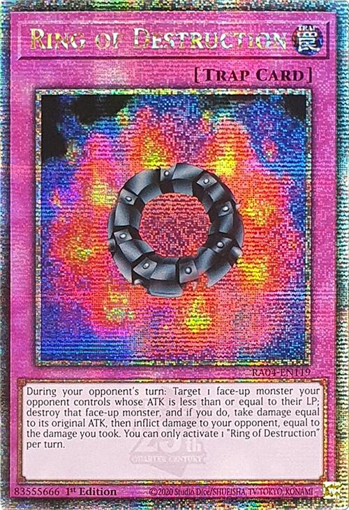 Ring of Destruction [RA04-EN119] Quarter Century Secret Rare | Cracking-Singles