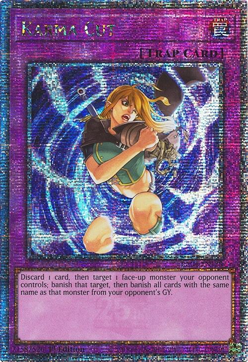 Karma Cut [RA04-EN128] Quarter Century Secret Rare | Cracking-Singles