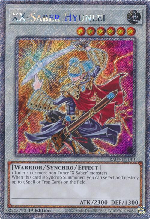 XX-Saber Hyunlei [RA04-EN140] Platinum Secret Rare | Cracking-Singles