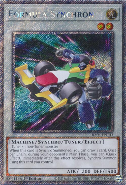 Formula Synchron [RA04-EN143] Platinum Secret Rare | Cracking-Singles