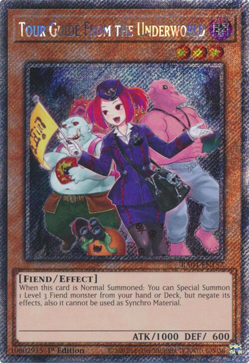 Tour Guide from the Underworld (Alternate Art) [RA04-EN157] Platinum Secret Rare | Cracking-Singles