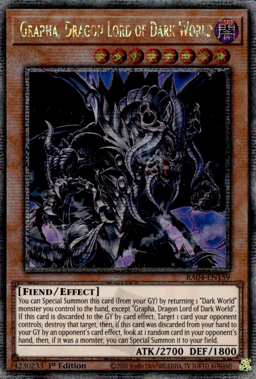 Grapha, Dragon Lord of Dark World [RA04-EN159] Quarter Century Secret Rare | Cracking-Singles