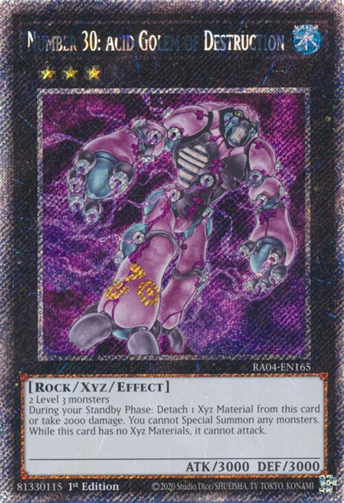 Number 30: Acid Golem of Destruction [RA04-EN165] Platinum Secret Rare | Cracking-Singles