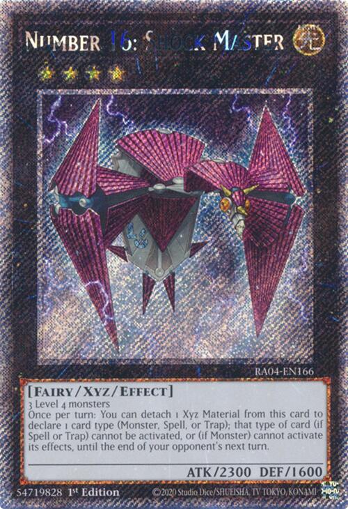 Number 16: Shock Master [RA04-EN166] Platinum Secret Rare | Cracking-Singles