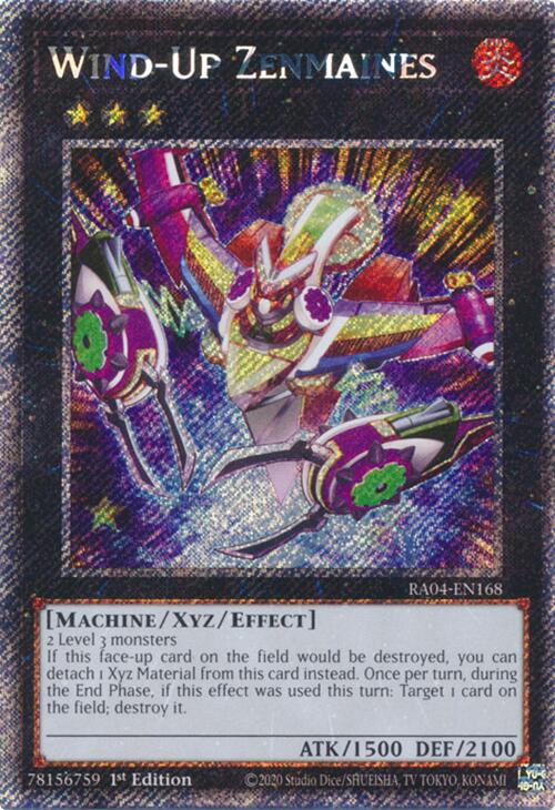 Wind-Up Zenmaines [RA04-EN168] Platinum Secret Rare | Cracking-Singles
