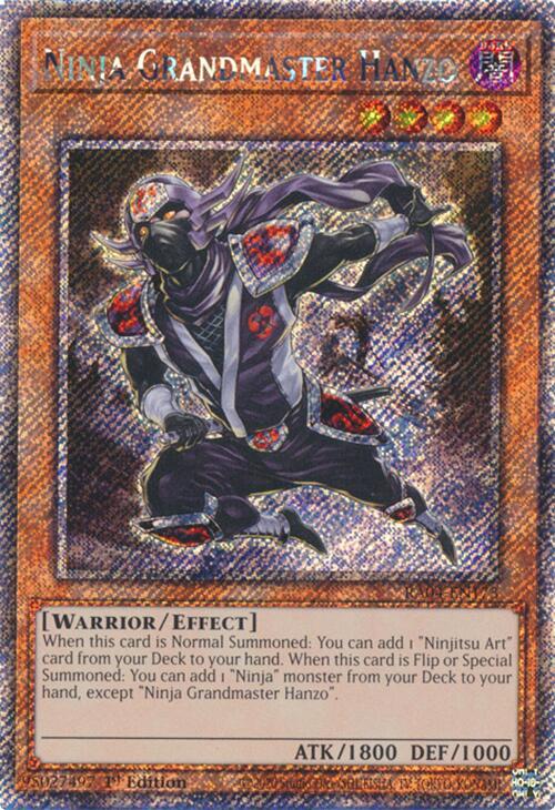 Ninja Grandmaster Hanzo [RA04-EN173] Platinum Secret Rare | Cracking-Singles