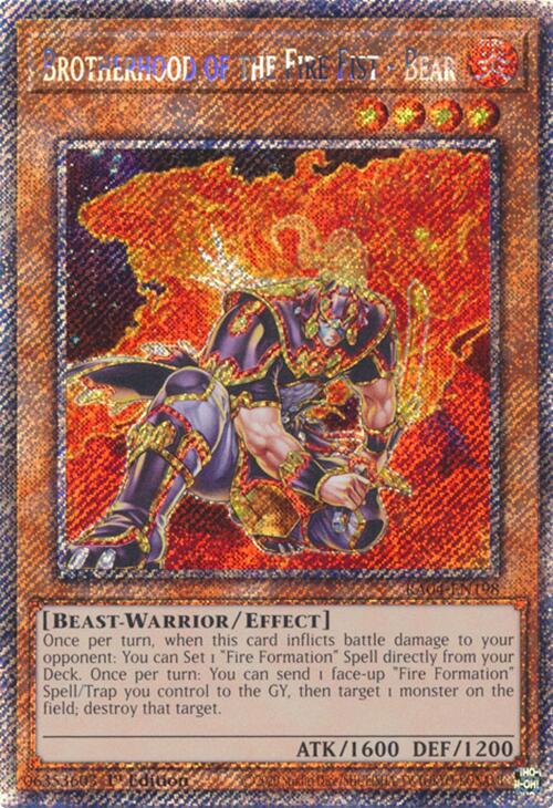 Brotherhood of the Fire Fist - Bear [RA04-EN198] Platinum Secret Rare | Cracking-Singles