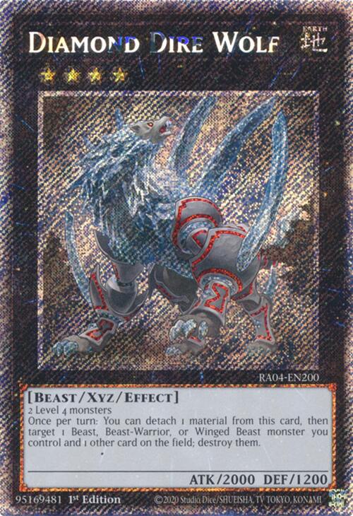 Diamond Dire Wolf [RA04-EN200] Platinum Secret Rare | Cracking-Singles