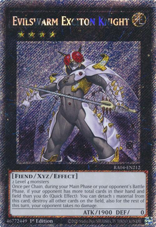 Evilswarm Exciton Knight [RA04-EN212] Platinum Secret Rare | Cracking-Singles
