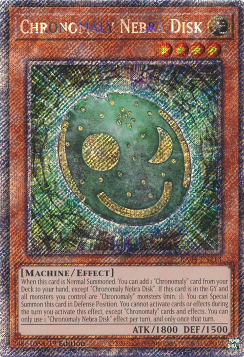 Chronomaly Nebra Disk [RA04-EN213] Platinum Secret Rare | Cracking-Singles