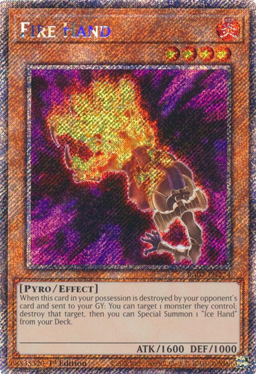 Fire Hand [RA04-EN224] Platinum Secret Rare | Cracking-Singles