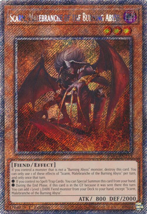 Scarm, Malebranche of the Burning Abyss [RA04-EN233] Platinum Secret Rare | Cracking-Singles