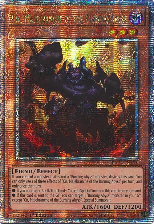 Cir, Malebranche of the Burning Abyss [RA04-EN235] Quarter Century Secret Rare | Cracking-Singles