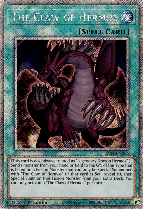 The Claw of Hermos [RA04-EN256] Platinum Secret Rare | Cracking-Singles