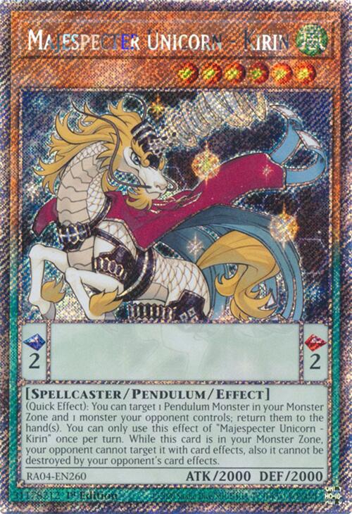 Majespecter Unicorn - Kirin [RA04-EN260] Platinum Secret Rare | Cracking-Singles