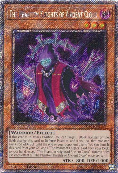 The Phantom Knights of Ancient Cloak [RA04-EN263] Platinum Secret Rare | Cracking-Singles