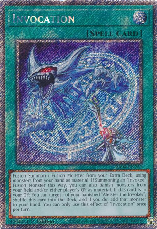 Invocation [RA04-EN281] Platinum Secret Rare | Cracking-Singles