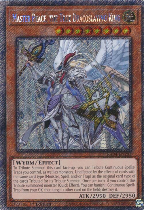 Master Peace, the True Dracoslaying King [RA04-EN283] Platinum Secret Rare | Cracking-Singles
