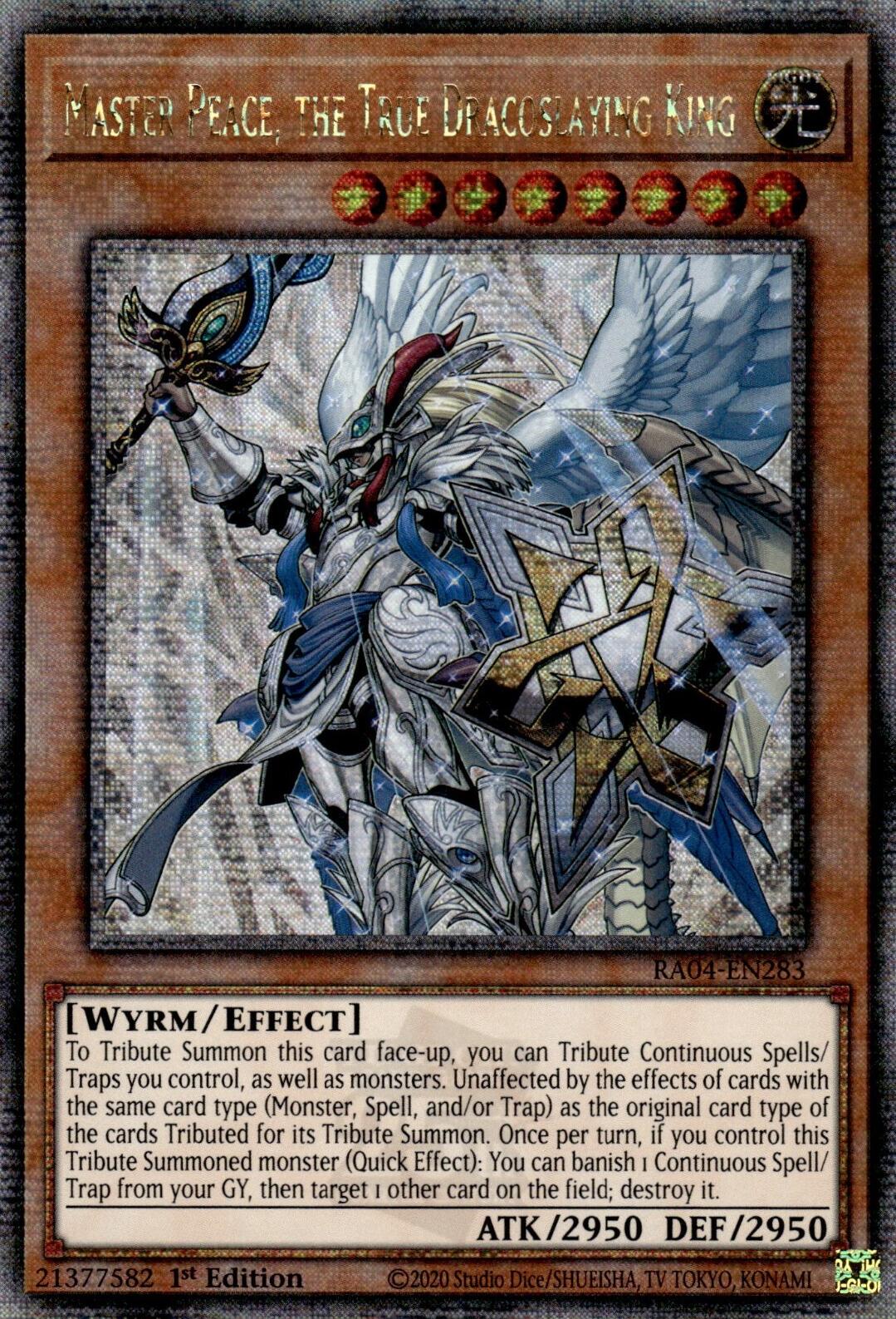 Master Peace, the True Dracoslaying King [RA04-EN283] Quarter Century Secret Rare | Cracking-Singles