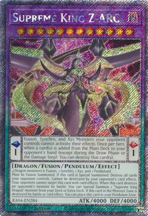 Supreme King Z-ARC [RA04-EN284] Platinum Secret Rare | Cracking-Singles