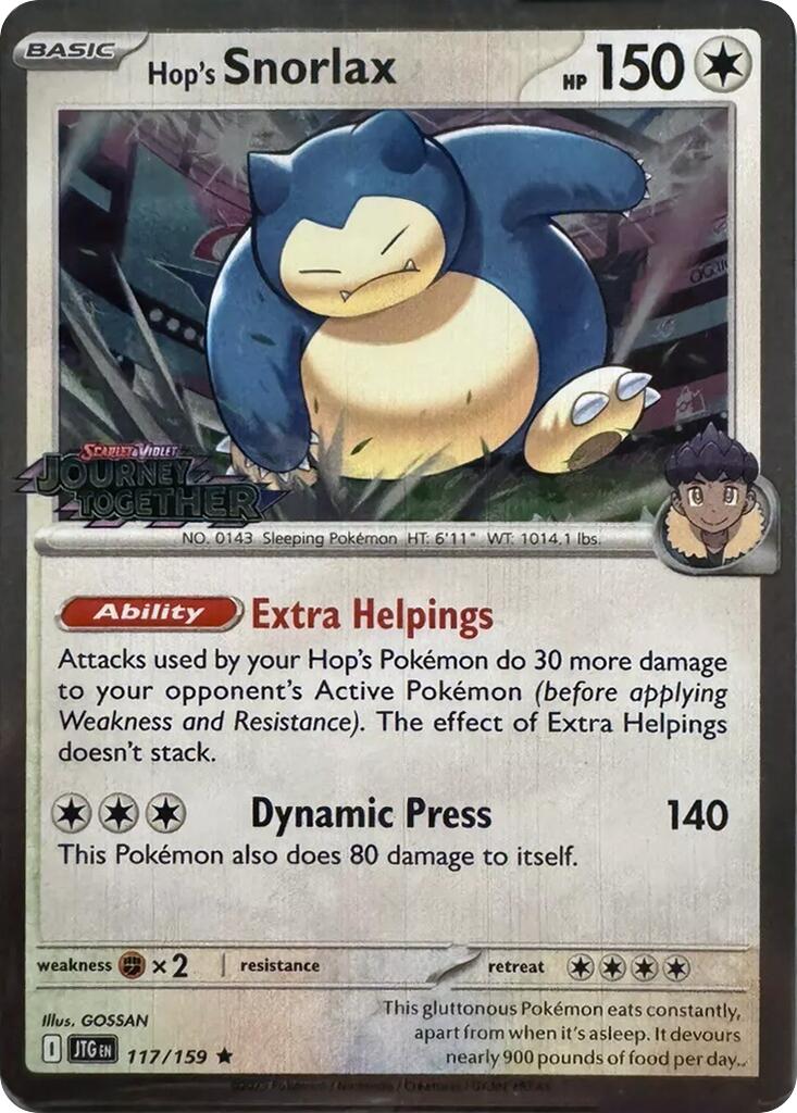Hop's Snorlax (117/159) (Cosmos Holo) [Scarlet & Violet: Journey Together] | Cracking-Singles