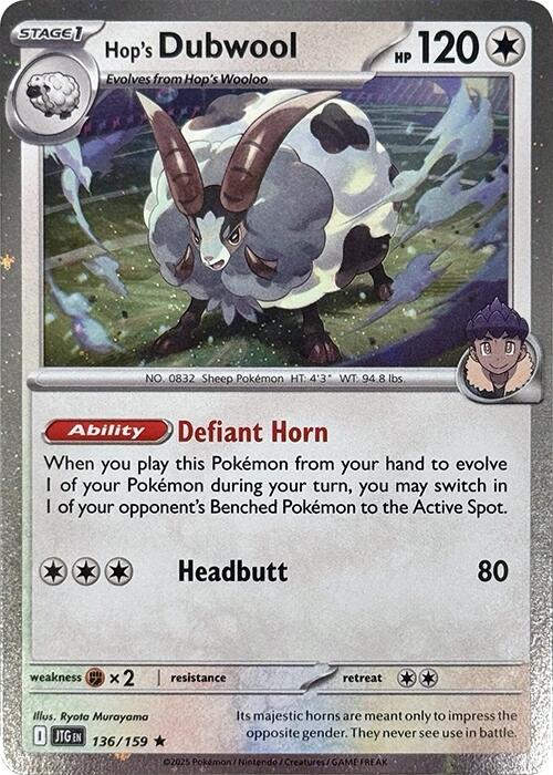 Hop's Dubwool (136/159) (Cosmos Holo) [Scarlet & Violet: Journey Together] | Cracking-Singles