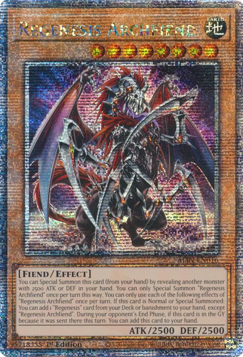 Regenesis Archfiend [ALIN-EN016] Quarter Century Secret Rare | Cracking-Singles