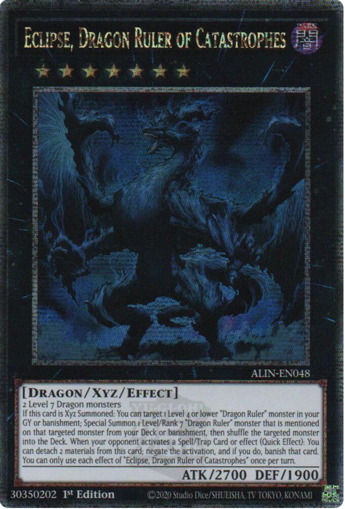 Eclipse, Dragon Ruler of Catastrophes [ALIN-EN048] Quarter Century Secret Rare | Cracking-Singles