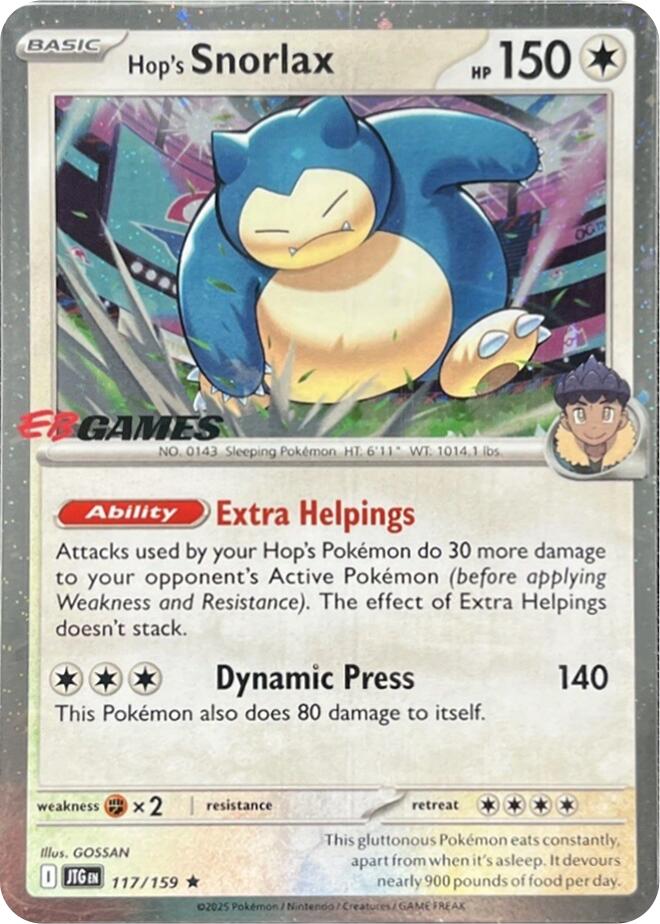 Hop's Snorlax (117/159) (EB Games) (Cosmos Holo) [Scarlet & Violet: Journey Together] | Cracking-Singles