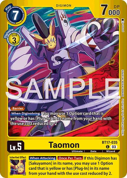 Taomon [BT17-035] (Limited Card Pack -Billion Bullet-) [Limited Card Pack -Billion Bullet-] | Cracking-Singles