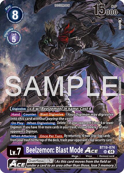 Beelzemon: Blast Mode ACE [BT19-074] (Limited Card Pack -Billion Bullet-) [Limited Card Pack -Billion Bullet-] | Cracking-Singles