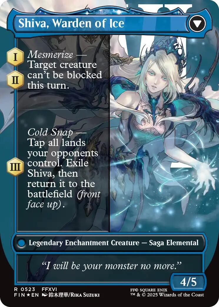 Jill, Shiva's Dominant // Shiva, Warden of Ice (Borderless) (Surge Foil) [FINAL FANTASY] | Cracking-Singles