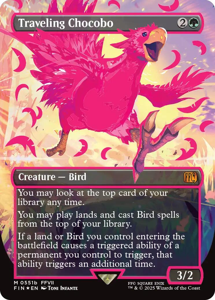 Traveling Chocobo (Borderless) (Neon Ink Pink) [FINAL FANTASY] | Cracking-Singles