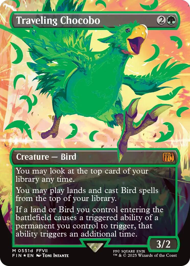 Traveling Chocobo (Borderless) (Neon Ink Green) [FINAL FANTASY] | Cracking-Singles