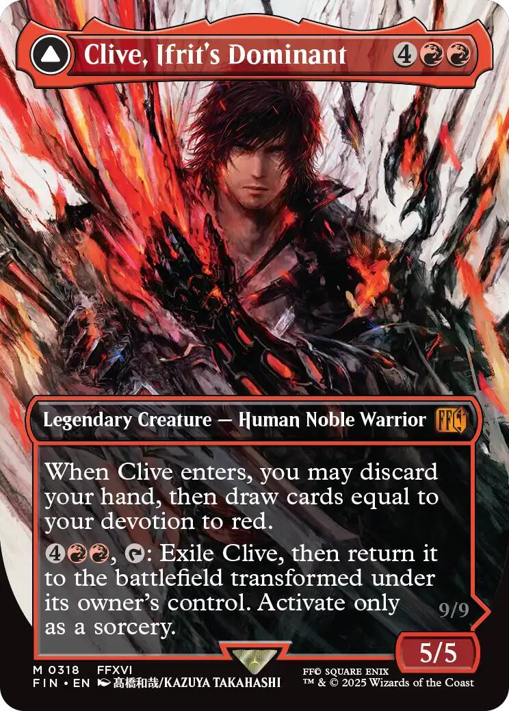 Clive, Ifrit's Dominant // Ifrit, Warden of Inferno (Borderless) (0318) [FINAL FANTASY] | Cracking-Singles