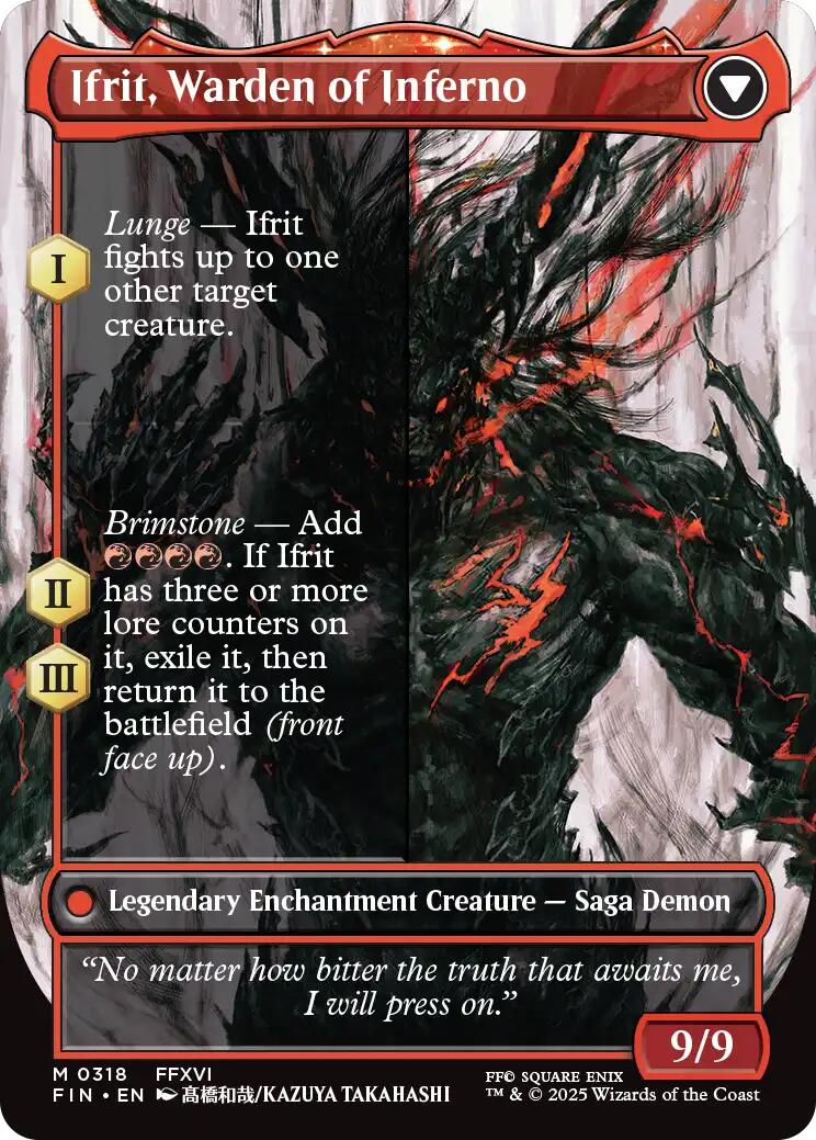 Clive, Ifrit's Dominant // Ifrit, Warden of Inferno (Borderless) (0318) [FINAL FANTASY] | Cracking-Singles