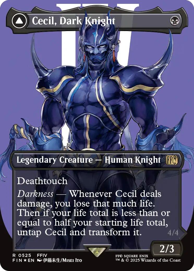 Cecil, Dark Knight // Cecil, Redeemed Paladin (Borderless) (Surge Foil) [FINAL FANTASY] | Cracking-Singles