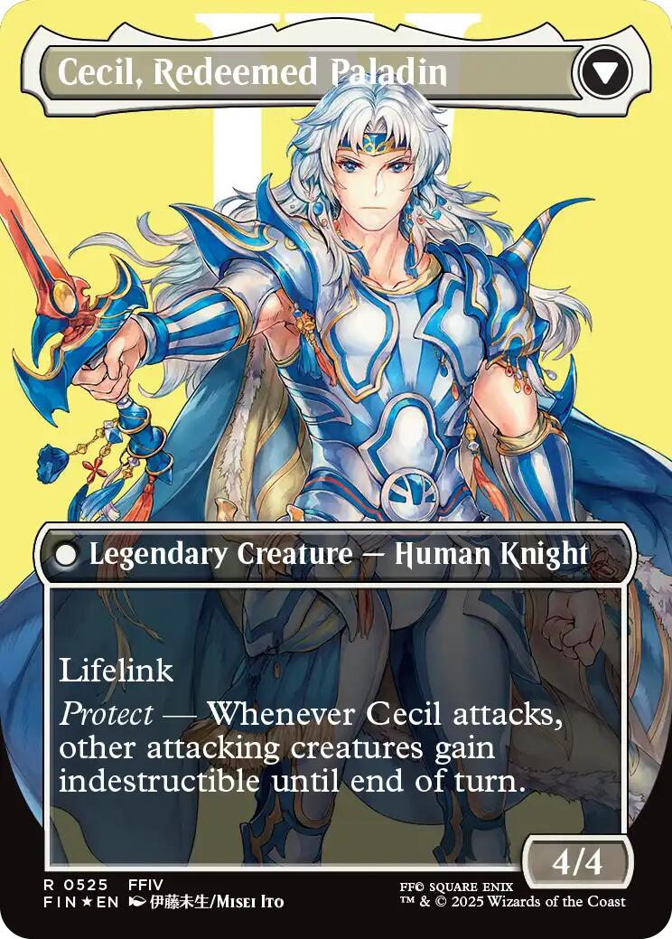 Cecil, Dark Knight // Cecil, Redeemed Paladin (Borderless) (Surge Foil) [FINAL FANTASY] | Cracking-Singles