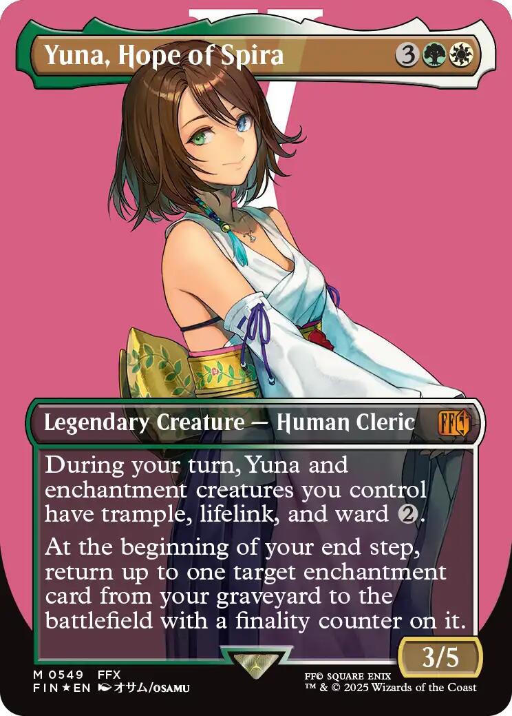 Yuna, Hope of Spira (Borderless) (Surge Foil) [FINAL FANTASY] | Cracking-Singles