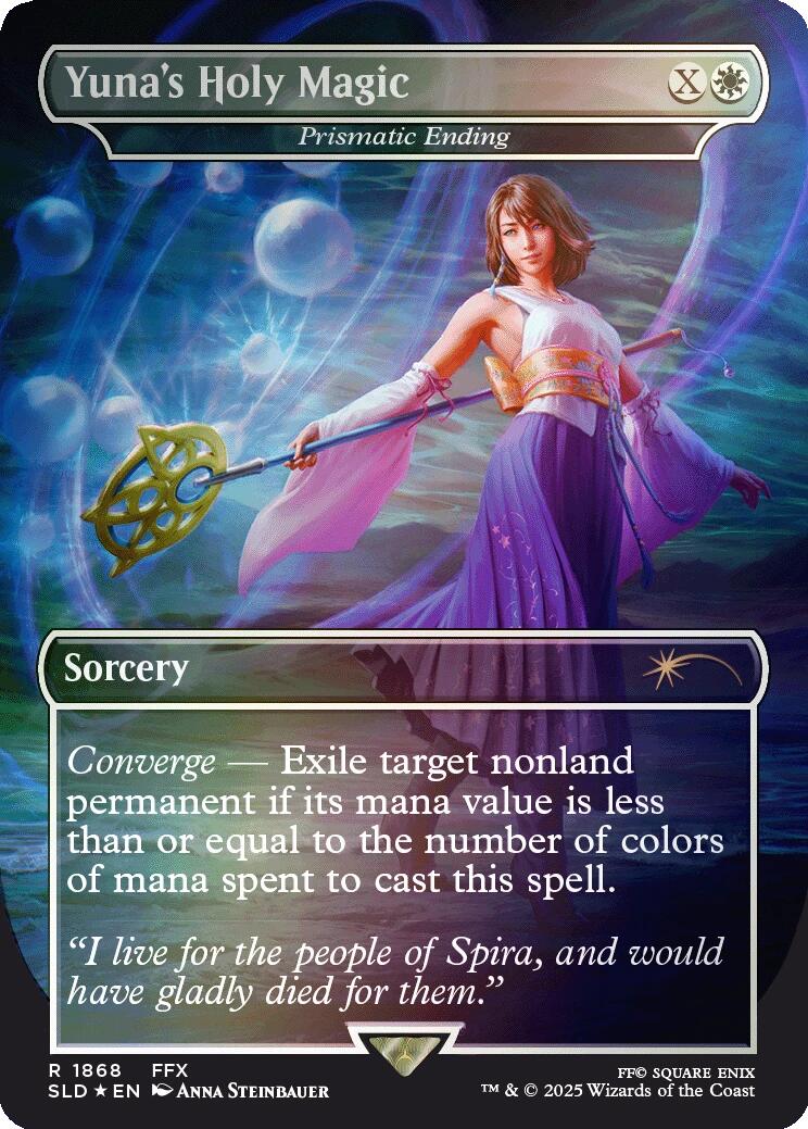 Yuna's Holy Magic - Prismatic Ending (Rainbow Foil) [Secret Lair Drop Series] | Cracking-Singles