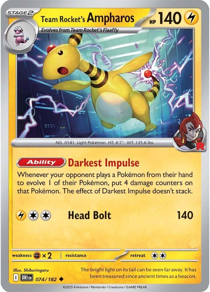 Team Rocket's Ampharos (074/182) [Scarlet & Violet: Destined Rivals] | Cracking-Singles