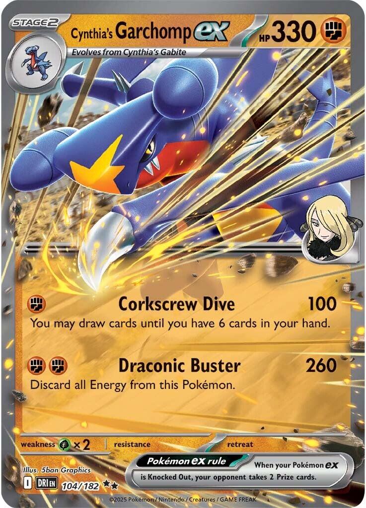 Cynthia's Garchomp ex (104/182) [Scarlet & Violet: Destined Rivals] | Cracking-Singles