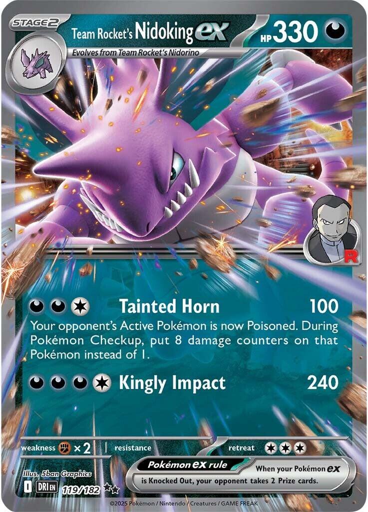 Team Rocket's Nidoking ex (119/182) [Scarlet & Violet: Destined Rivals] | Cracking-Singles