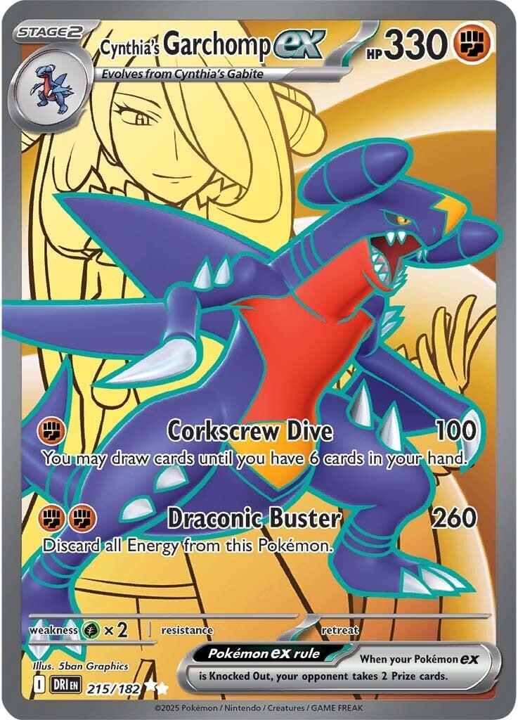 Cynthia's Garchomp ex (215/182) [Scarlet & Violet: Destined Rivals] | Cracking-Singles